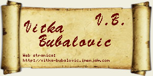 Vitka Bubalović vizit kartica
